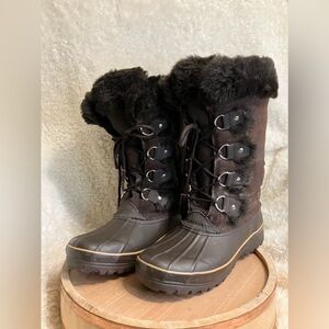 Khombu  Waterproof Winter Snow Boots Mid Calf Brown Lace-Up Size 11